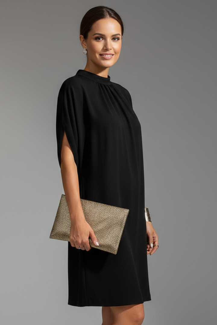 Women’s Mini Dress with Mock Neck and Slit Sleeves 2