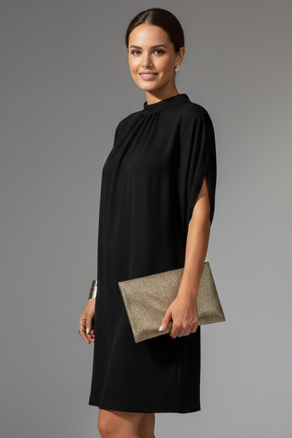 Women’s Mini Dress with Mock Neck and Slit Sleeves 3