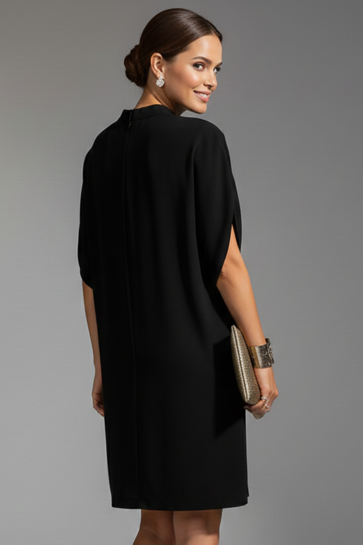 Women’s Mini Dress with Mock Neck and Slit Sleeves 4