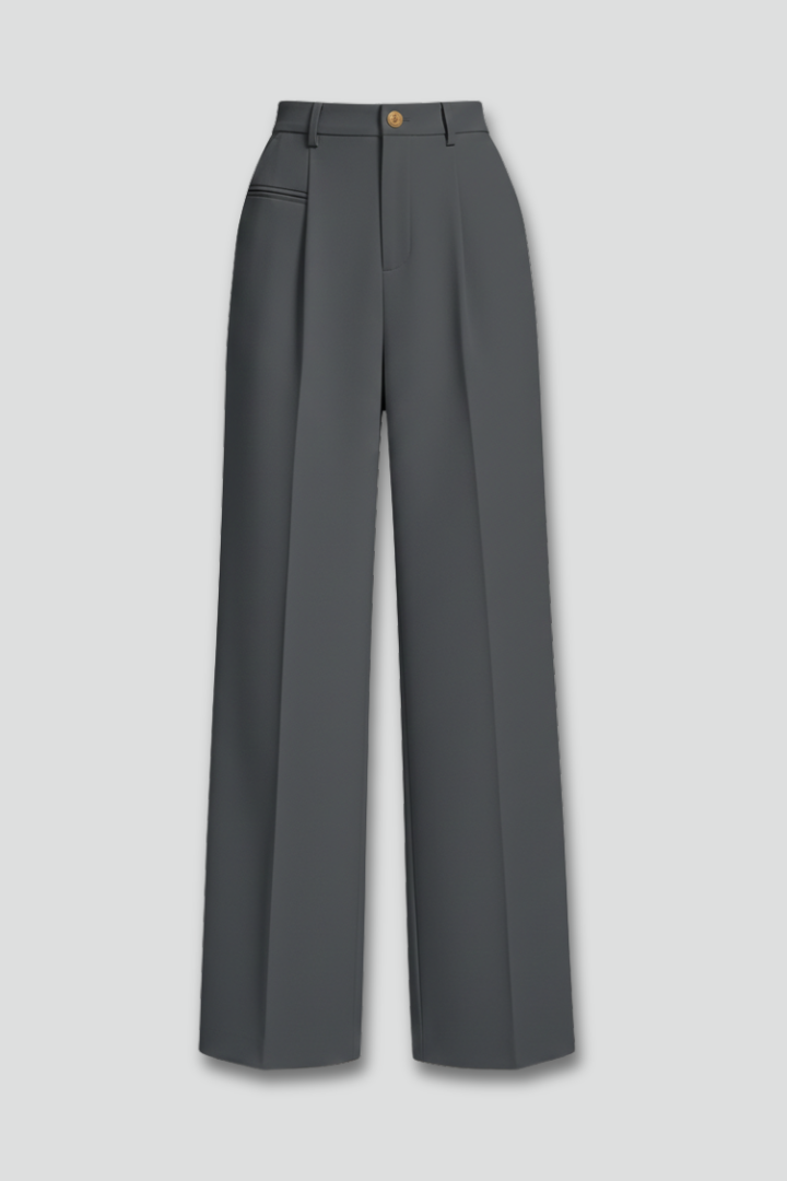 Women’s Palazzo Trousers with Front Pleats and Back Pockets 1