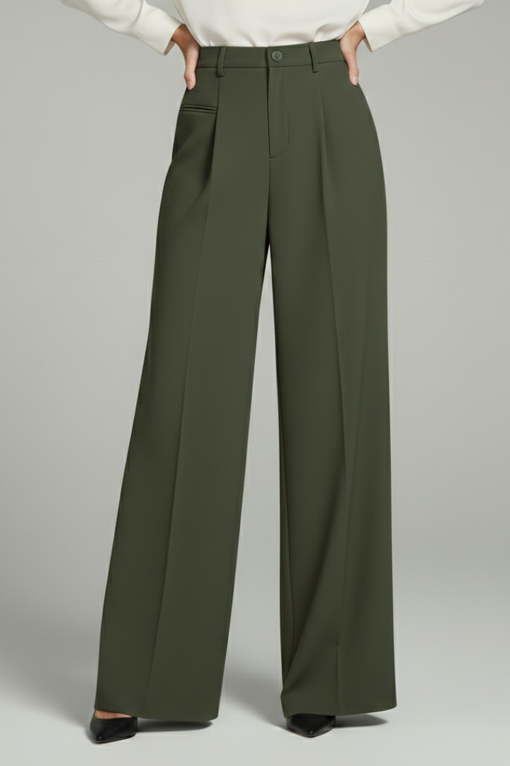 Women’s Palazzo Trousers with Front Pleats and Back Pockets 10