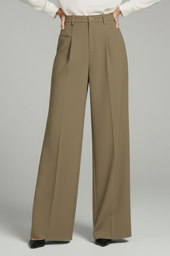 Women’s Palazzo Trousers with Front Pleats and Back Pockets 11