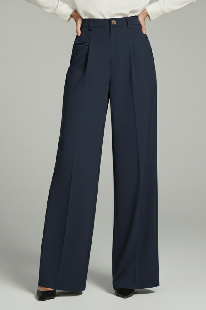 Women’s Palazzo Trousers with Front Pleats and Back Pockets 5