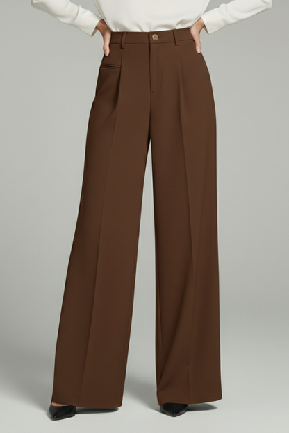 Women’s Palazzo Trousers with Front Pleats and Back Pockets 6