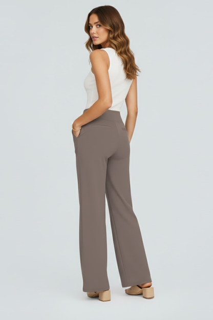 Women’s Wide-Leg Trousers with High Waist and Side Pockets 5