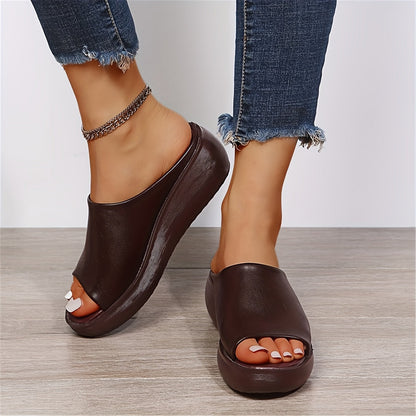 Women's Slip-On Open Toe Platform Slide Sandals