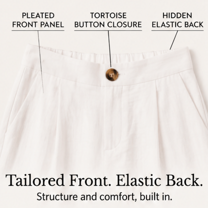 Women's High Waist Pleated Wide Leg Trousers
