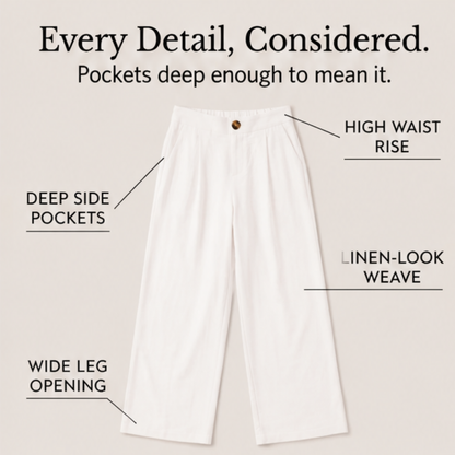Women's High Waist Pleated Wide Leg Trousers