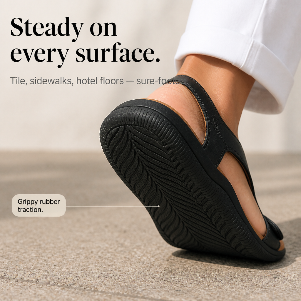 Women's Slingback Sandals – Adjustable Straps, Arch Support