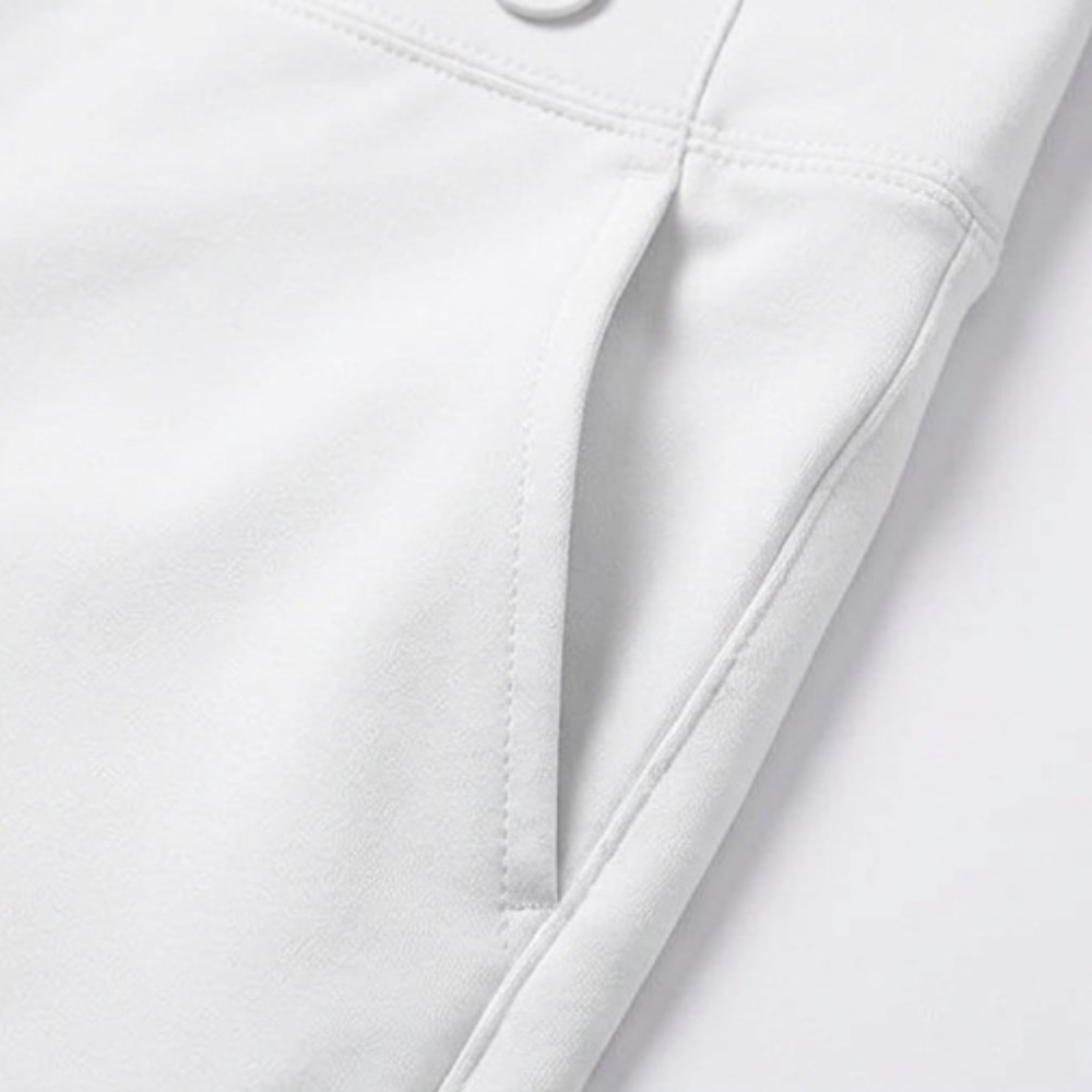 Women's High-Waist Capri Pants with Buttons