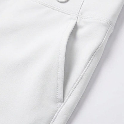Women's High-Waist Capri Pants with Buttons