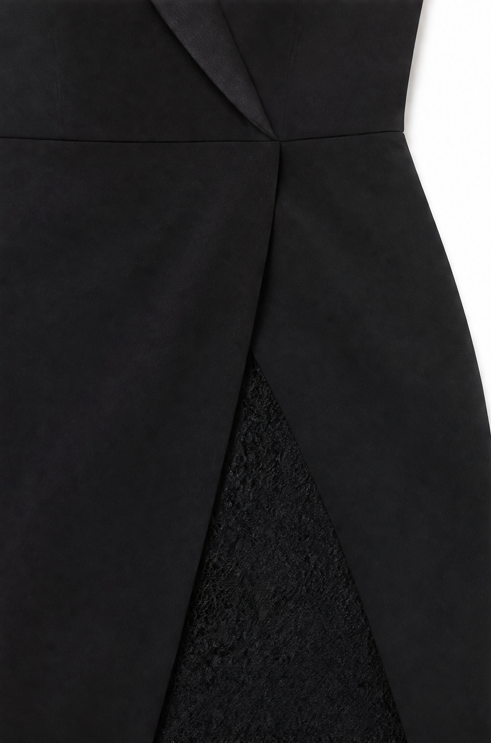 Women's Wrap Midi Dress – Cocktail, Lace Sleeves, Lapel Collar