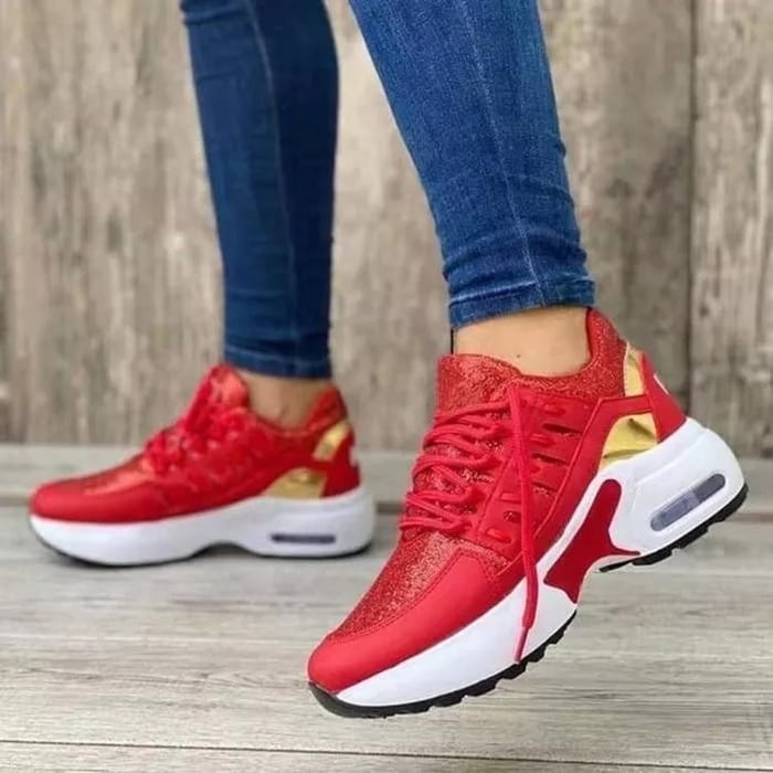 Women's Mesh Platform Sneakers with Air Cushion Sole