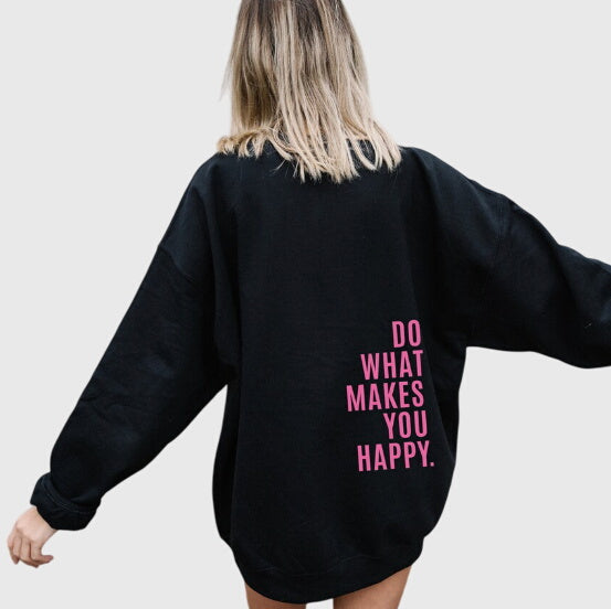 Women's Oversized Hoodie – Slogan Back Print, Relaxed Fit