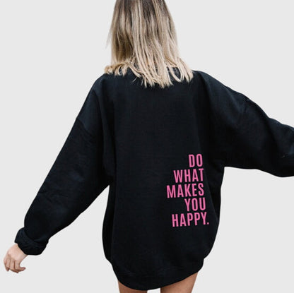 Women's Oversized Hoodie – Slogan Back Print, Relaxed Fit