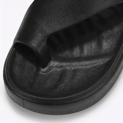 Women's Platform Sandals – Toe Loop, Cushioned Footbed