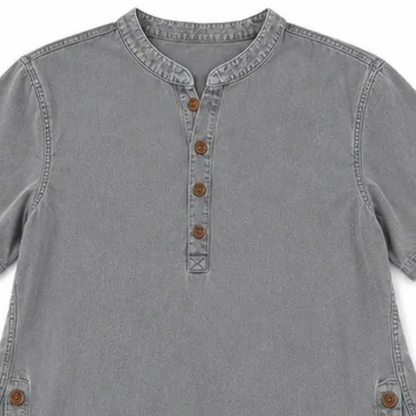 Women's Henley Tunic Top with Side Buttons