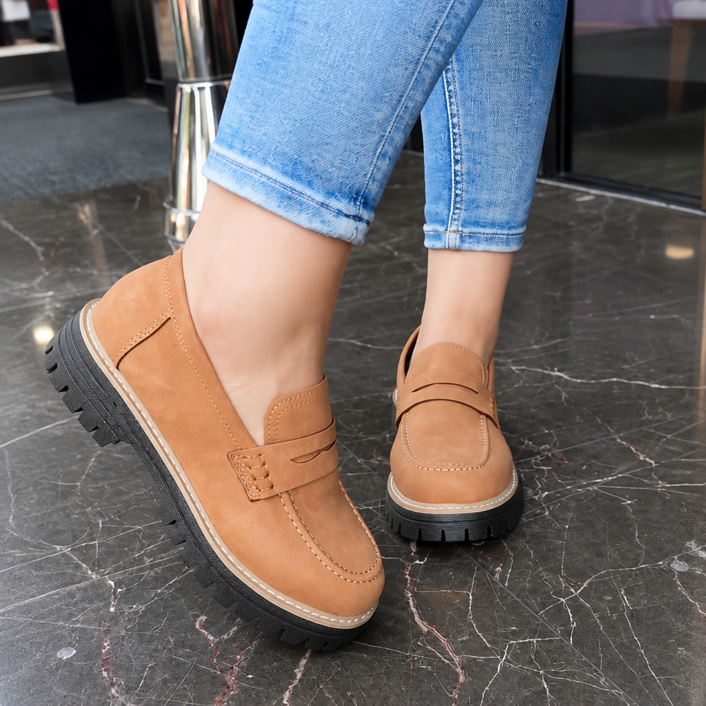 Women's Platform Loafers – Chunky Sole, Slip-On
