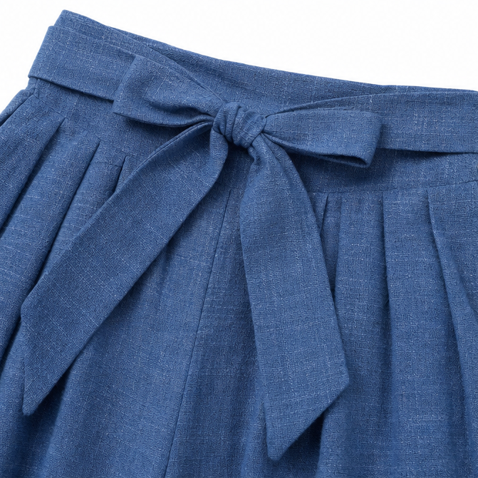 Women's High Waist Wide Leg Pants with Tie Front