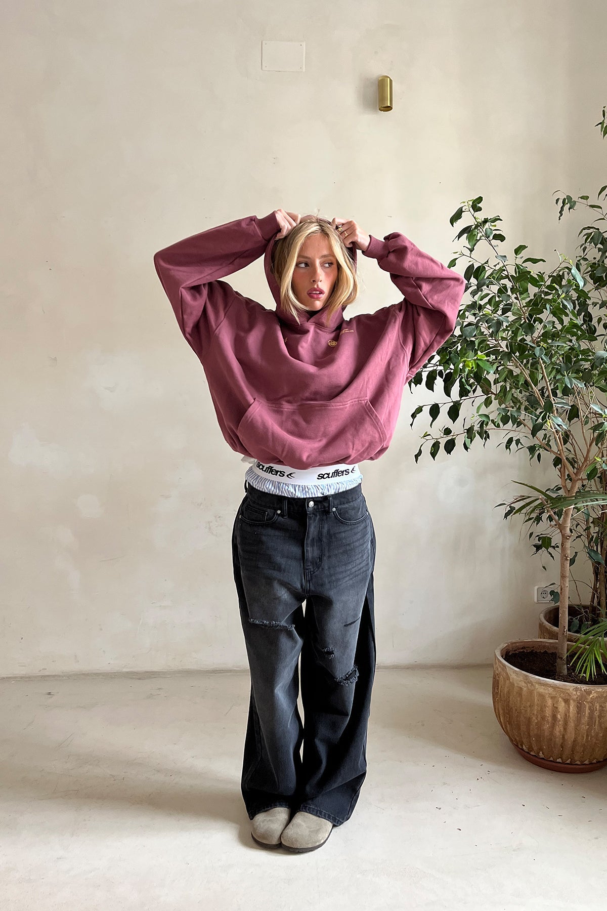 Women's Oversized Hoodie – Back Graphic, Dropped Shoulder