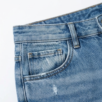 Women's Straight Leg Cropped Jeans with Raw Hem