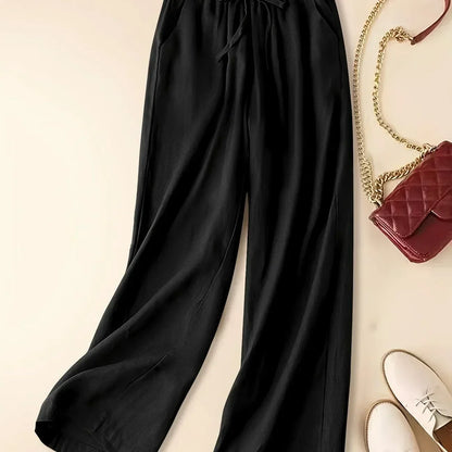 Women's Wide Leg Pants with Drawstring Waist