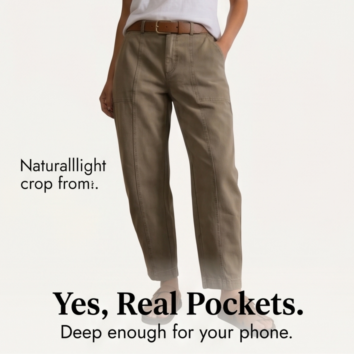 Women's High Waist Tapered Utility Pants with Seams