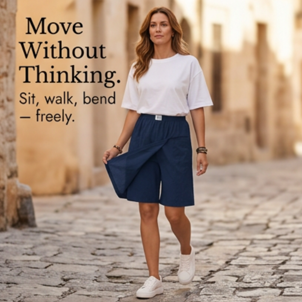 Women's Wrap Front Skort with Elastic Waist