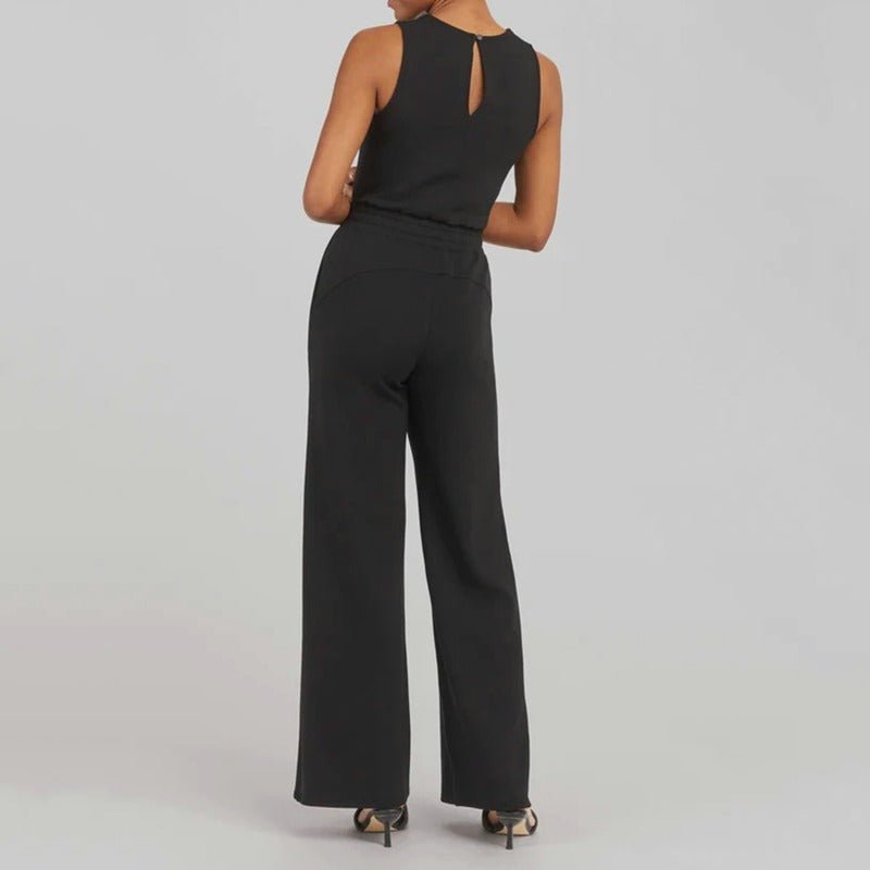 Women's Sleeveless Wide Leg Jumpsuit with Drawstring