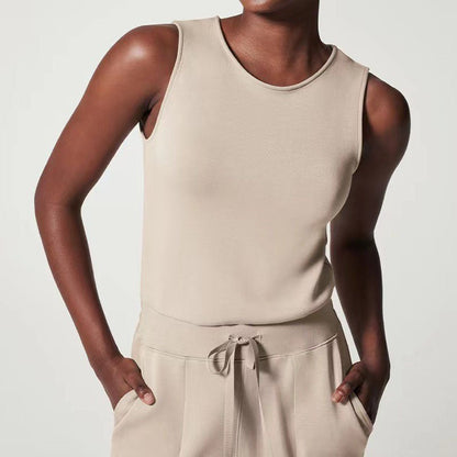 Women's Sleeveless Wide Leg Jumpsuit with Drawstring