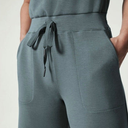 Women's Sleeveless Wide Leg Jumpsuit with Drawstring