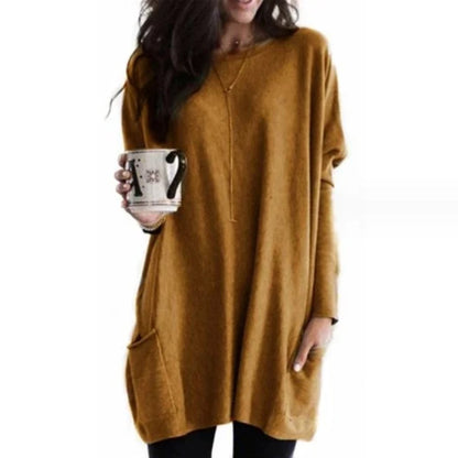 Women's Oversized Tunic Top with Front Pockets
