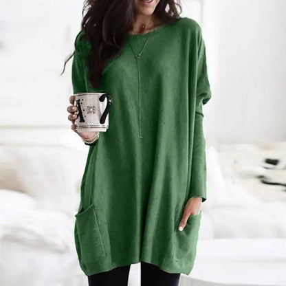 Women's Oversized Tunic Top with Front Pockets