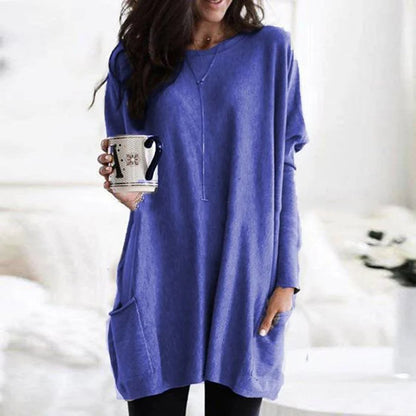 Women's Oversized Tunic Top with Front Pockets